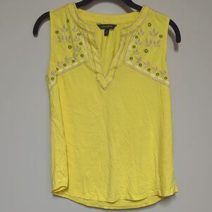 Banana Republic Yellow Embellished Tank Top